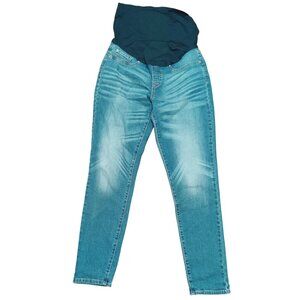 Levi Strauss Womens Maternity Jeans Skinny Stretch Belly Panel Denim Blue Size M